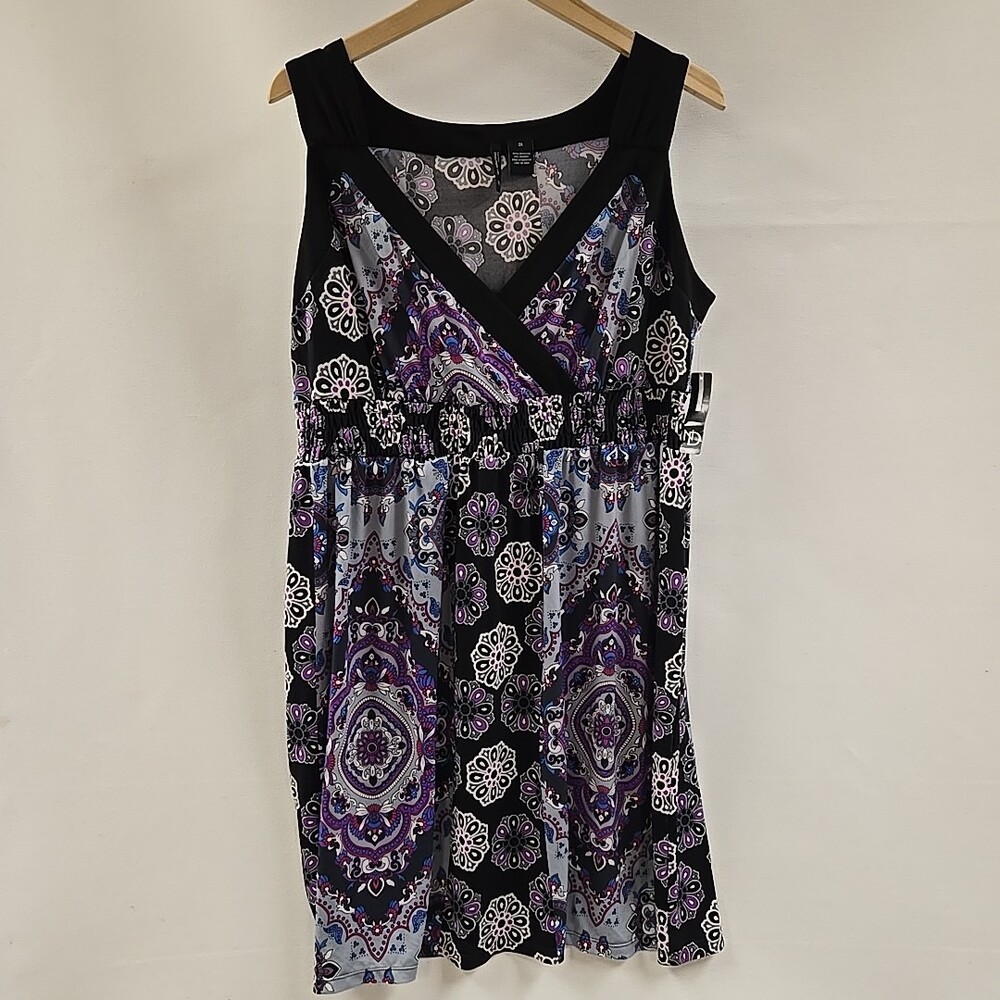 New Directions Sleeveless Maxi Dress Womens 2X Multicolor NWT
